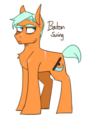 Size: 665x843 | Tagged: safe, artist:redxbacon, derpibooru import, oc, oc only, oc:baton swing, earth pony, pony, male, scar