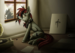 Size: 1024x722 | Tagged: safe, artist:inuhoshi-to-darkpen, oc, oc only, earth pony, pony, goth, paint