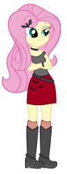 Size: 1600x4184 | Tagged: safe, artist:pinkiespartygirl, fluttershy, bat, equestria girls, alternate universe, flutterbat, goth, heavy metal, simple background, solo, transparent background, vector