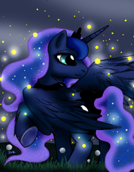 Size: 700x900 | Tagged: safe, artist:vampire-angel13, princess luna, alicorn, pony, female, horn, mare, simple background, solo