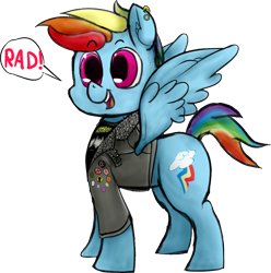 Size: 1548x1563 | Tagged: safe, artist:coco, derpibooru import, rainbow dash, pegasus, pony, anarchist, dead kennedys, punk, rad, scroobius pip, solo, undercut