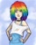 Size: 2629x3217 | Tagged: safe, artist:delakoks, derpibooru import, rainbow dash, human, clothes, humanized, pixiv, punk, solo