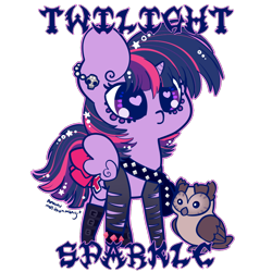 Size: 1000x1000 | Tagged: safe, artist:otterlore, owlowiscious, twilight sparkle, twilight sparkle (alicorn), alicorn, pony, boots, clothes, female, heart eyes, jacket, mare, punk, simple background, torn clothes, transparent background, wingding eyes