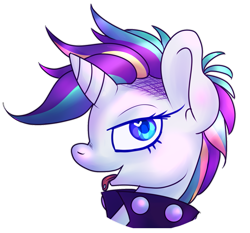 Size: 1559x1454 | Tagged: safe, artist:breeoche, derpibooru import, rarity, pony, unicorn, it isn't the mane thing about you, alternate hairstyle, heart eyes, piercing, punk, raripunk, simple background, tongue out, tongue piercing, transparent background, wingding eyes