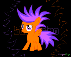 Size: 640x512 | Tagged: dead source, safe, artist:elektroneko, scootaloo, mohawk, punk, spiked