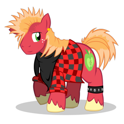 Size: 2800x2800 | Tagged: safe, artist:cartoontiger, big macintosh, earth pony, pony, alternate hairstyle, male, punk, stallion