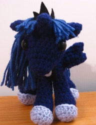 Size: 1843x2403 | Tagged: safe, artist:acrylicsheep, princess luna, pony, amigurumi, crochet, irl, photo, plushie, solo