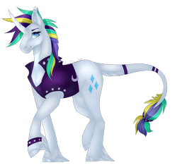 Size: 2529x2372 | Tagged: safe, artist:jacobdawz, derpibooru import, rarity, pony, unicorn, alternate hairstyle, female, leonine tail, punk, raripunk, simple background, transparent background