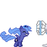 Size: 150x150 | Tagged: safe, artist:spaceponies, princess luna, alicorn, pony, desktop ponies, fail, fan, simple background, solo, sprite, transparent background, woona