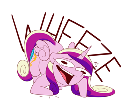 Size: 1000x820 | Tagged: safe, artist:evehly, derpibooru import, edit, princess cadance, alicorn, pony, cadance laughs at your misery, chibi, cropped, female, laughing, majestic as fuck, mare, meme, open mouth, simple background, solo, wheeze, white background
