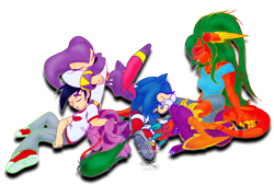 Size: 1024x693 | Tagged: safe, artist:feniiku, twilight sparkle, oc, human, crossover, danny phantom, nights, nights into dreams, simple background, sleeping, sonic the hedgehog, sonic the hedgehog (series), transparent background