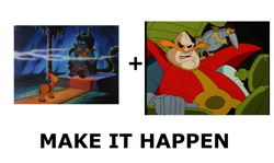 Size: 1337x796 | Tagged: safe, bray, grogar, g1, doctor eggman, exploitable meme, grogar (g1), make it happen, meta, satam, sonic the hedgehog (series)