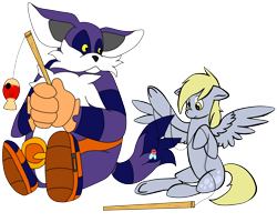 Size: 5000x4000 | Tagged: safe, artist:chub-wub, derpy hooves, pegasus, pony, big the cat, crossover, female, fishing, mare, simple background, sonic the hedgehog (series), transparent background