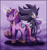 Size: 1417x1511 | Tagged: safe, artist:cylent-nite, derpibooru import, princess cadance, queen chrysalis, alicorn, changeling, changeling queen, pony, crossover, derpibooru, disguise, disguised changeling, mephiles the dark, sonic the hedgehog (series)