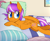 Size: 1200x980 | Tagged: safe, artist:higglytownhero, derpibooru import, oc, oc only, oc:digidrop, pegasus, pony, bed, cute, simple background, solo, spread wings, wings