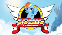 Size: 1366x768 | Tagged: artist needed, source needed, safe, derpibooru import, rainbow dash, pegasus, pony, crossover, parody, ponies the anthology ii, sonic the hedgehog (series)