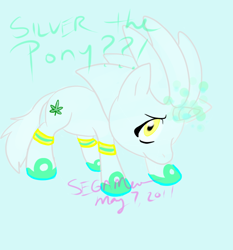 Size: 700x750 | Tagged: safe, artist:segamew, pony, cute, cutie mark, marijuana, ponified, silver the hedgehog, solo, sonic the hedgehog (series)