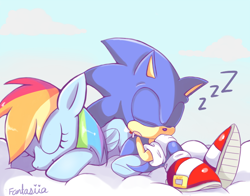 Size: 700x548 | Tagged: dead source, safe, artist:ipun, derpibooru import, rainbow dash, pegasus, pony, crossover, crossover shipping, female, interspecies, male, shipping, sonic the hedgehog, sonic the hedgehog (series), sonicdash, straight