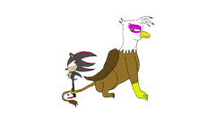 Size: 1196x630 | Tagged: safe, artist:hedgehogninja94, gilda, griffon, crossover, shadow the hedgehog, simple background, sonic the hedgehog (series), transparent background