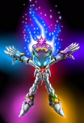 Size: 1506x2200 | Tagged: safe, artist:sweecrue, hedgehog, armor, crossover, crown, element of generosity, element of honesty, element of kindness, element of laughter, element of loyalty, element of magic, elements of harmony, epic, glow, glowing eyes, harmonic sonic, jewelry, necklace, regalia, sonic the hedgehog, sonic the hedgehog (series)