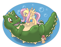 Size: 800x615 | Tagged: safe, derpibooru import, fluttershy, kaiju, pegasus, pony, crossover, godzilla, godzilla (series), godzilla junior, little godzilla, sally acorn, satam, sonic the hedgehog (series)