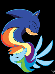 Size: 1700x2268 | Tagged: safe, artist:amostheartman, derpibooru import, rainbow dash, pegasus, pony, crossover, sonic the hedgehog, sonic the hedgehog (series)