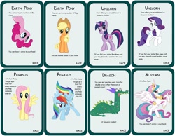 Size: 3080x2384 | Tagged: dead source, safe, artist:kdogfour, applejack, crackle, fluttershy, pinkie pie, princess celestia, rainbow dash, rarity, twilight sparkle, alicorn, dragon, earth pony, pegasus, pony, unicorn, comic sans, munchkin