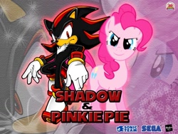 Size: 1024x768 | Tagged: safe, artist:lightdegel, derpibooru import, pinkie pie, earth pony, pony, crossover, shadow the hedgehog, sonic the hedgehog (series), wallpaper