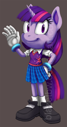 Size: 600x1131 | Tagged: safe, artist:blazetbw, twilight sparkle, anthro, plantigrade anthro, solo, sonic the hedgehog (series), sonicified, style emulation, twiface