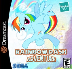 Size: 449x428 | Tagged: safe, artist:drewdini, artist:lightdegel, derpibooru import, rainbow dash, pegasus, pony, box art, crossover, parody, sega dreamcast, sonic adventure, sonic the hedgehog (series)