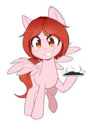 Size: 697x930 | Tagged: safe, artist:higglytownhero, derpibooru import, oc, oc:weathervane, pegasus, pony, hoof hold, simple background, solo, transparent background, try