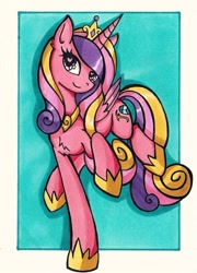 Size: 1169x1625 | Tagged: safe, artist:canvymamamoo, derpibooru import, princess cadance, alicorn, pony, female, mare, solo, traditional art