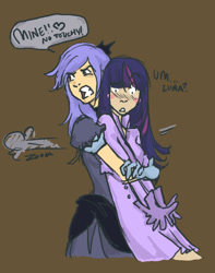 Size: 493x626 | Tagged: safe, artist:computer-faerie, princess luna, twilight sparkle, female, humanized, jealous, lesbian, possessive, s1 luna, shipping, twiluna