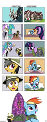 Size: 1400x3600 | Tagged: safe, artist:rambopvp, applejack, daring do, fluttershy, pinkie pie, princess celestia, rainbow dash, rarity, twilight sparkle, alicorn, earth pony, pegasus, pony, unicorn, comic, daring do and the sonic rainboom, stained glass