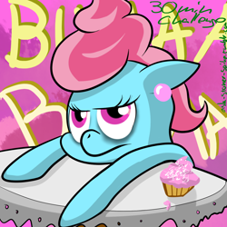 Size: 1000x1000 | Tagged: safe, artist:stoner-spike, cup cake, earth pony, pony, 30 minute art challenge, cupcake, female, mare, solo