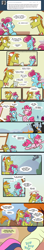 Size: 700x3985 | Tagged: safe, artist:egophiliac, derpibooru import, bon bon, carrot cake, cup cake, pinkie pie, sweetie drops, earth pony, pony, balloon, carrot cup, clothes, female, heart, i must go, male, mare, nickname, pinkie being pinkie, shipping, slice of pony life, stallion, straight, woonoggles