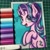 Size: 2048x2048 | Tagged: safe, artist:canvymamamoo, derpibooru import, starlight glimmer, pony, unicorn, belly button, bipedal, cheek fluff, cute, ear fluff, female, glimmerbetes, heart, leg fluff, mare, marker drawing, open mouth, solo, traditional art