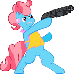 Size: 8316x8296 | Tagged: safe, artist:clonehunter, cup cake, absurd resolution, gun, shotgun, simple background, transparent background, vector