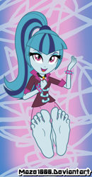 Size: 602x1155 | Tagged: safe, artist:maze1000, sonata dusk, equestria girls, barefoot, feet, foot fetish, foot focus, soles, toes