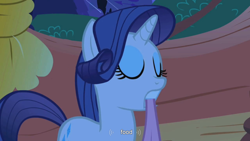 Size: 900x506 | Tagged: safe, derpibooru import, screencap, rarity, pony, unicorn, look before you sleep, blanket, youtube caption