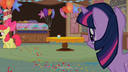 Size: 900x506 | Tagged: safe, screencap, apple bloom, sweetie belle, twilight sparkle, youtube caption