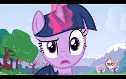 Size: 960x600 | Tagged: safe, screencap, twilight sparkle, pony, unicorn, a canterlot wedding, female, horn, mare, youtube caption