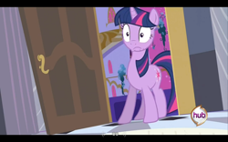 Size: 960x600 | Tagged: safe, screencap, twilight sparkle, a canterlot wedding, door, youtube caption