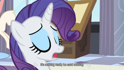 Size: 640x360 | Tagged: safe, derpibooru import, screencap, rarity, pony, unicorn, meme, solo, youtube caption