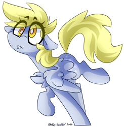 Size: 1872x1912 | Tagged: safe, artist:nekosnicker, derpibooru import, derpy hooves, pegasus, pony, floppy ears, fluffy, simple background, solo, transparent background