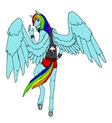 Size: 2633x2886 | Tagged: safe, artist:breadworth, derpibooru import, rainbow dash, anthro, unguligrade anthro, clothes, simple background, solo, transparent background