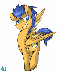 Size: 2301x2800 | Tagged: safe, artist:nekosnicker, derpibooru import, flash sentry, pegasus, pony, cute, diasentres, male, simple background, smiling, solo, stallion, white background