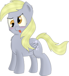 Size: 1700x1852 | Tagged: safe, artist:brok-enwings, derpibooru import, derpy hooves, pegasus, pony, female, mare, simple background, solo, tongue out, transparent background