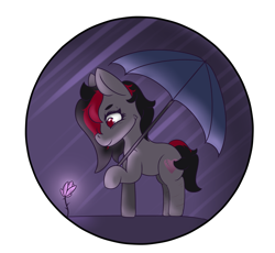 Size: 1681x1546 | Tagged: safe, artist:lazerblues, derpibooru import, oc, oc only, oc:miss eri, earth pony, pony, female, flower, mare, scar, solo, umbrella