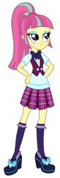 Size: 3000x8800 | Tagged: safe, artist:mixiepie, sour sweet, equestria girls, friendship games, absurd resolution, bowtie, clothes, crystal prep academy, crystal prep shadowbolts, female, freckles, paint tool sai, plaid skirt, pleated skirt, ponytail, school uniform, shoes, simple background, skirt, socks, solo, transparent background, vector, vest